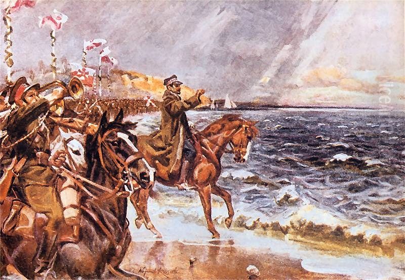 Zaslubiny Polski z morzem Oil Painting by Wojciech Kossak