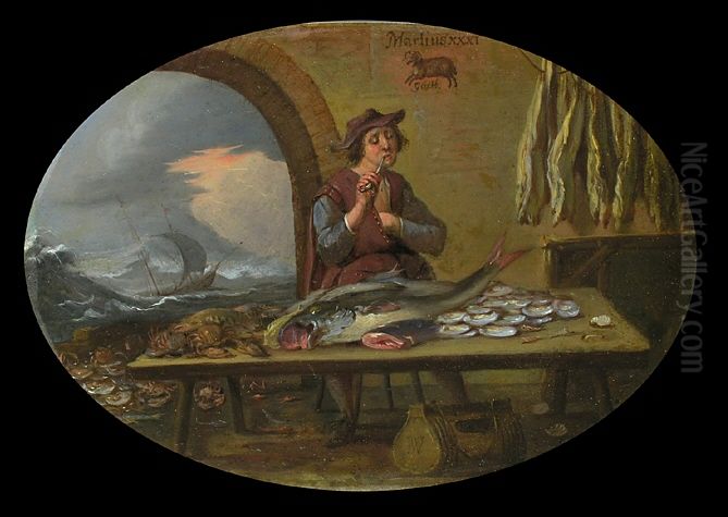 The fishmonger Oil Painting by unknown
