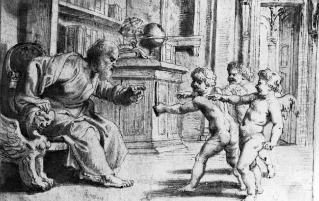 Vignette for F. Aguilon, Opticorum Libri Sex III., Antwerp 1613 Oil Painting by (studio of) Rubens, Peter Paul