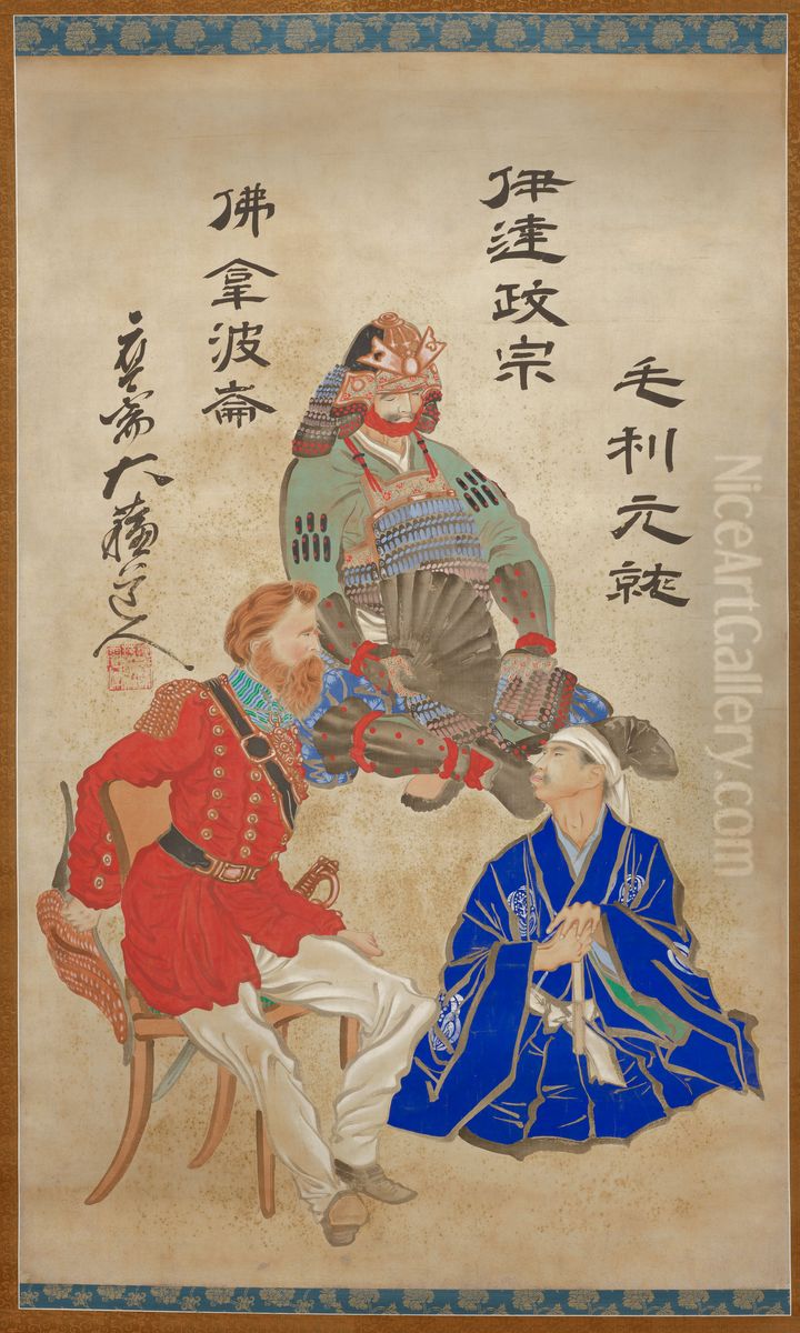 Great Generals of the East and West Oil Painting by Yoshitoshi
