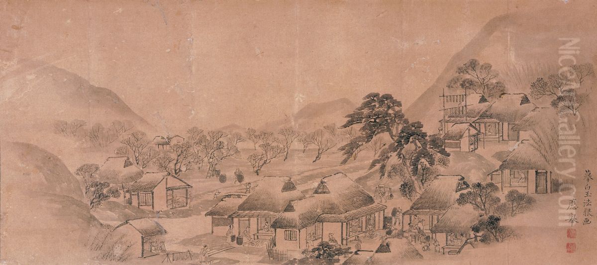 Sketch for Screen Oil Painting by Maruyama Okyo