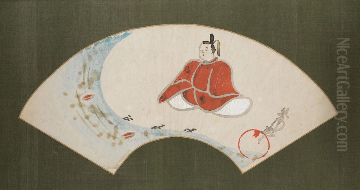 Party Held by a Meandering Stream Oil Painting by Nakamura Hochu