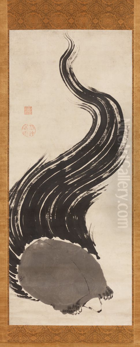 Turtle Oil Painting by Ito Jakuchu