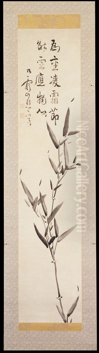 Bamboo Endures the Frost Oil Painting by Ike no Taiga