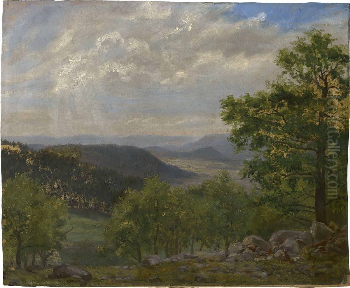 Bohemian mountain landscape Oil Painting by Ernst Gustav Doerell