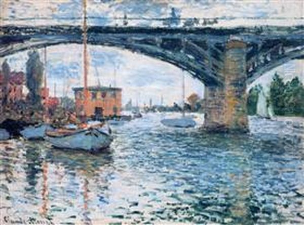 The Road Bridge at Argenteuil Oil Painting by Claude Oscar Monet