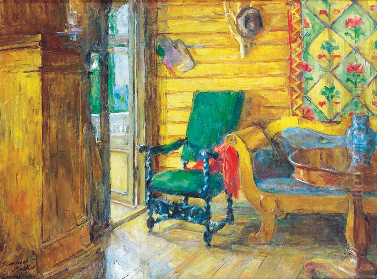 Interior from Vendelsborg, Vollen in Asker Oil Painting by Harriet Backer