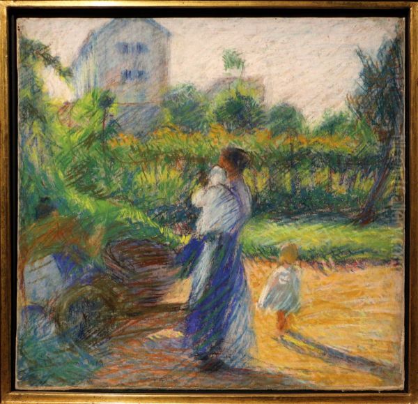 Donna in Giardino Oil Painting by Umberto Boccioni