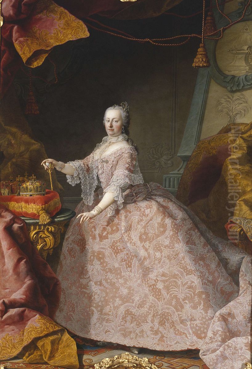 Maria Theresia of Austria at the Age of 35 Oil Painting by Martin Van Meytens