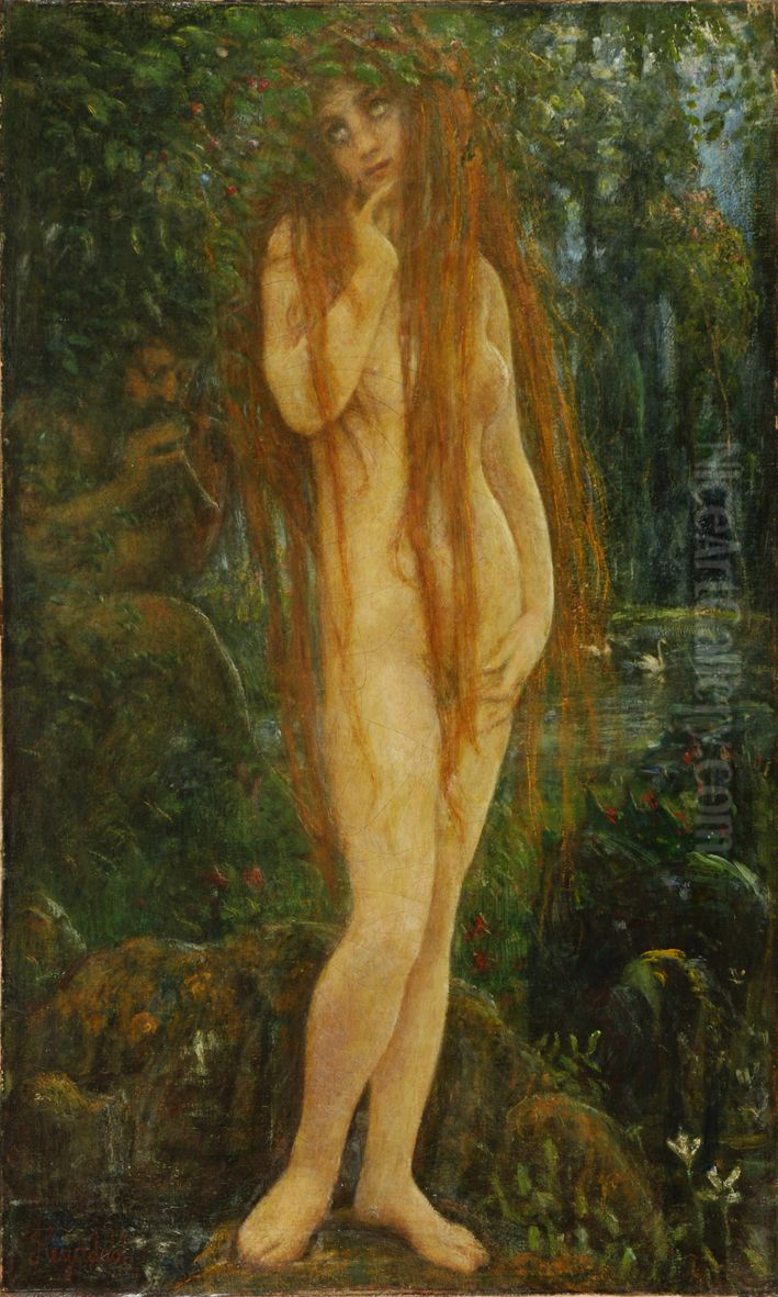 Skogsnymfe Oil Painting by Hans Heyerdahl