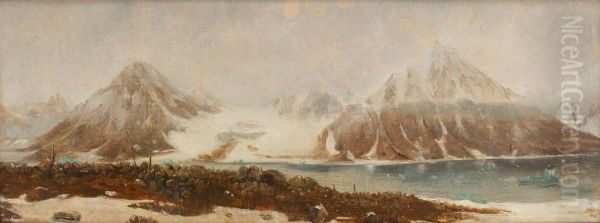 Fra Magdalena-bukta, Svalbard Oil Painting by Francois-Auguste Biard