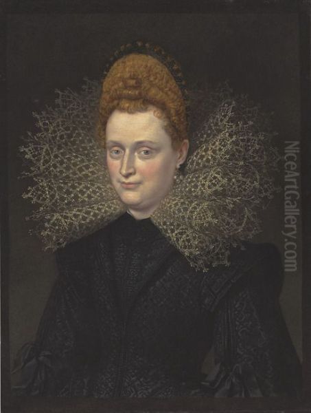 Portrait of Margherita Gonzaga, duchess of  Ferrara (1564-1618) Oil Painting by (studio of) Rubens, Peter Paul