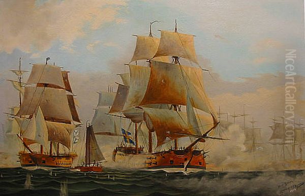 Viborgska gatloppet Oil Painting by Herman af Sillen
