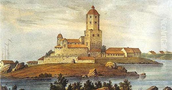 Viborgs slott 1840 Oil Painting by unknown
