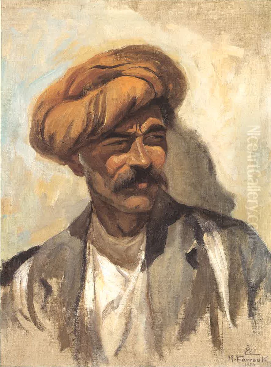 A Kurdish Porter. Oil Painting by Moustafa Farroukh