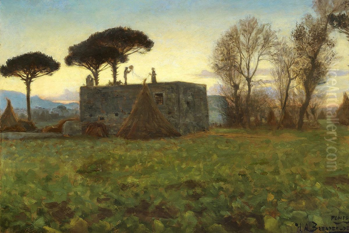 Aften i Pompei. Oil Painting by H. A. Brendekilde