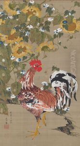 Rooster and Sunflowers