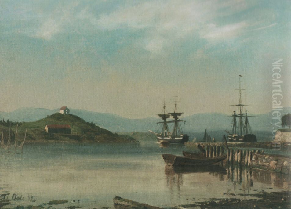 Utsigt i Christiania Omegn Oil Painting by Adolph Tidemand