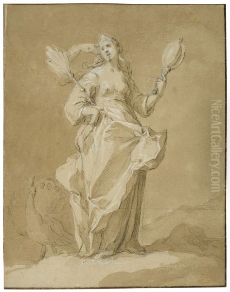 Juno Oil Painting by Abraham Bloemaert