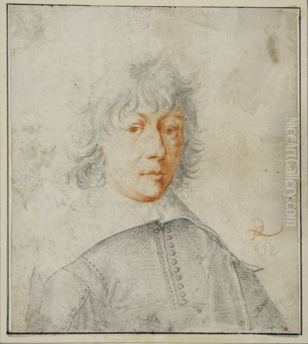 Portratt av en ung man Oil Painting by Pieter Quast