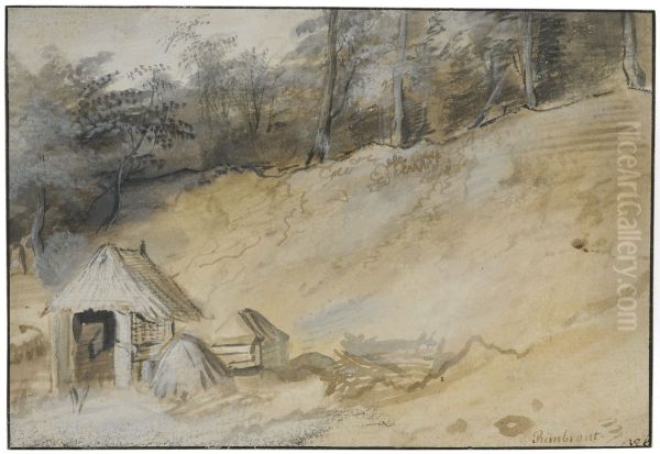 Sandig sluttning med en koja Oil Painting by Jan Lievens