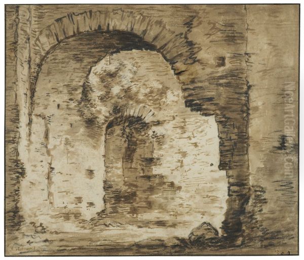 Interior av ruiner Oil Painting by Rembrandt