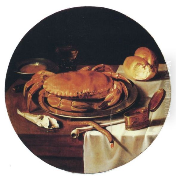 Still Life with Crab Oil Painting by Jan Olis
