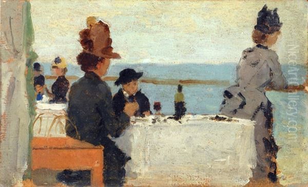 Breakfast with a view Oil Painting by Vittorio Matteo Corcos
