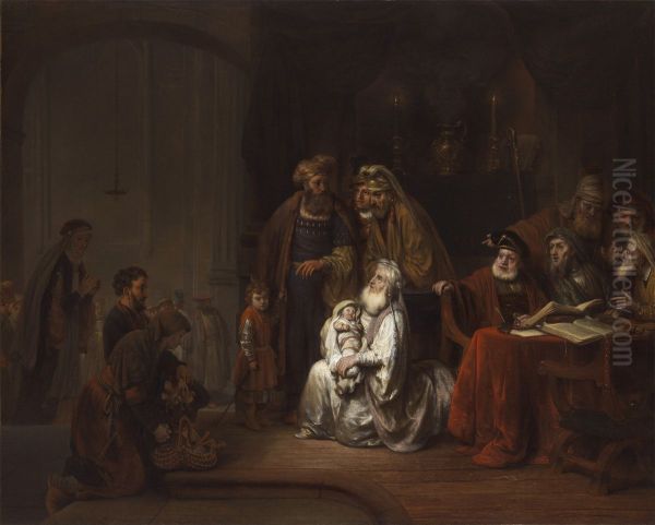 Simeon in the Temple Oil Painting by Gerbrand Van Den Eeckhout