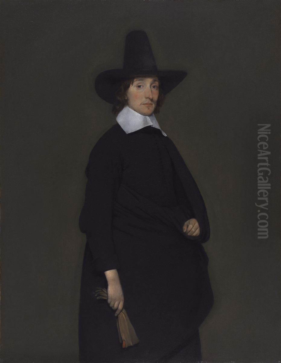 Elegant Man Oil Painting by Gerard Ter Borch