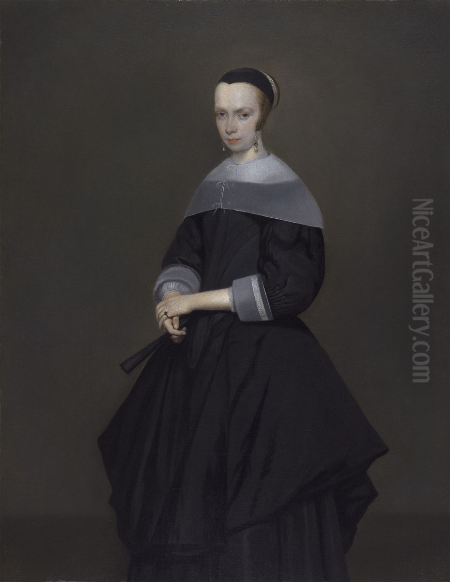 Elegant Woman Oil Painting by Gerard Ter Borch