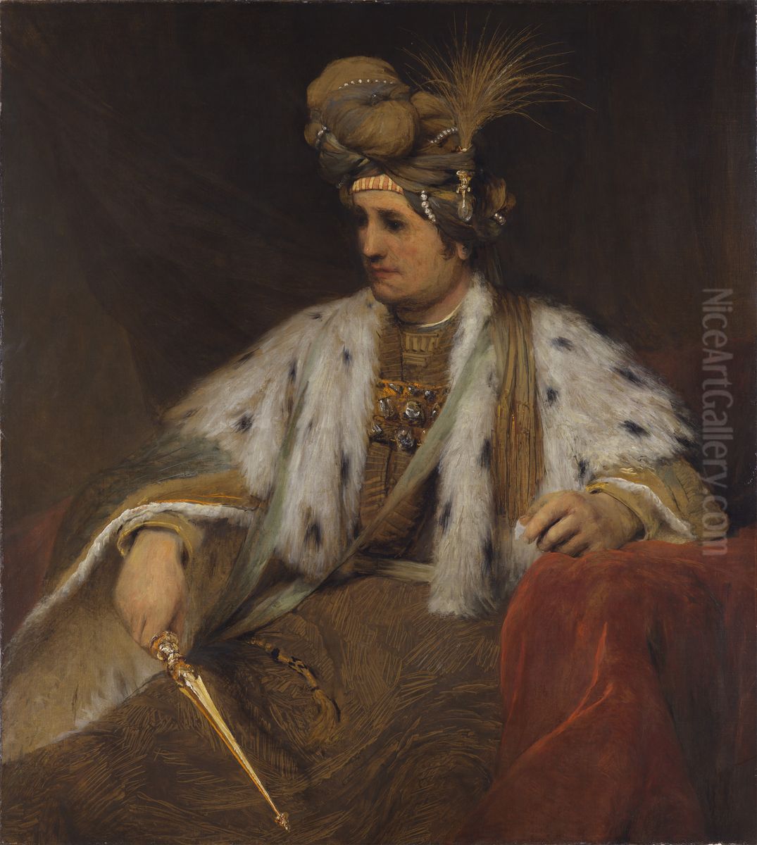 Old Testament Figure, Probably King Solomon Oil Painting by Arent de Gelder