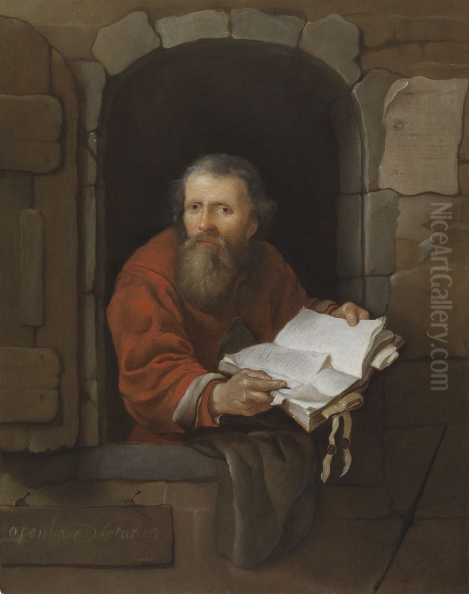Public Notary Oil Painting by Gabriel Metsu