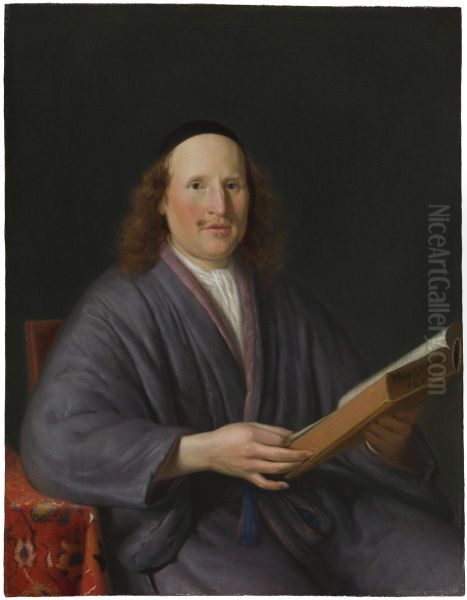 Portrait of a Man Reading a Book Oil Painting by Pieter Cornelisz van Slingelandt