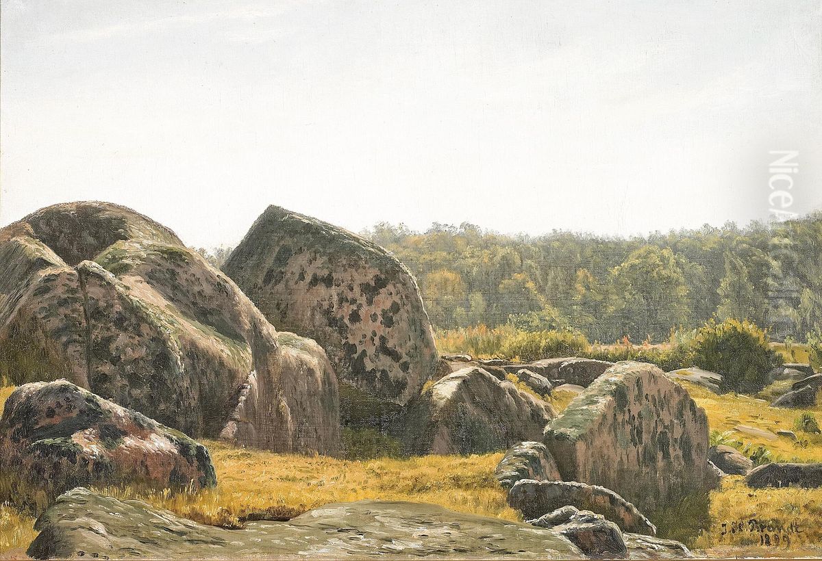 Landscape with rocks. Oil Painting by Johannes Herman Brandt