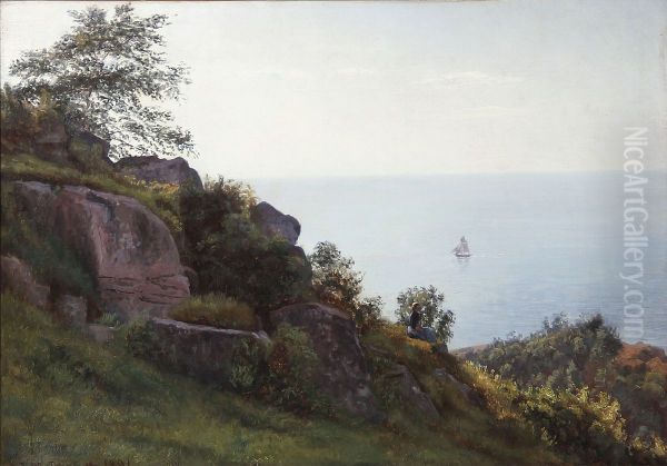 Landscape from the island of Bornholm Oil Painting by Johannes Herman Brandt