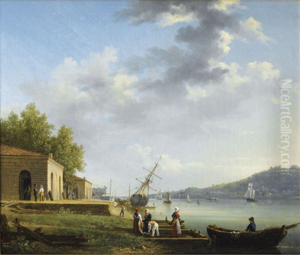 View of Bordeaux (II) Oil Painting by Jacques Raymond Brascassat