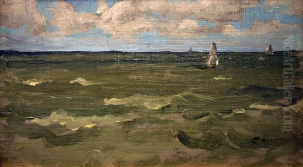 Blue and Silver, Dieppe Oil Painting by James McNeill Whistler