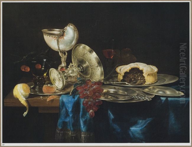 Still Life with Nautilus Cup Oil Painting by Gerret Willemsz Heda