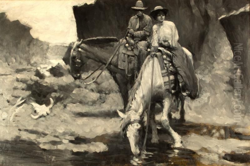 He Would Listen to Her Chatter by the Hour Oil Painting by Harvey Dunn