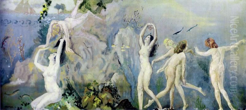 Hylas and the Nymphs Oil Painting by Arthur Bowen Davies