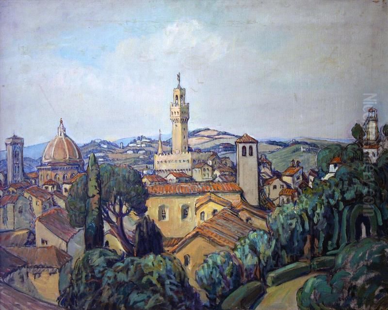 An Italian Scene Oil Painting by Russell Cheney