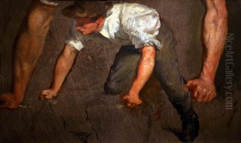 Study of Arms and Figure - A Sketch Oil Painting by Homer Dodge Martin