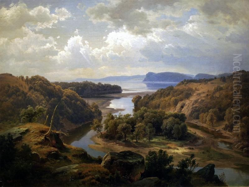 View on the Hudson River Near Fishkill Creek Oil Painting by Paul Weber