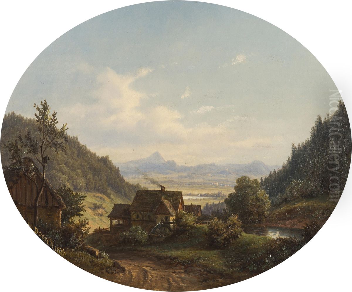 Zdirnice Valley Oil Painting by Ernst Gustav Doerell Zdirnice Valley Oil Painting by Ernst Gustav Doerell