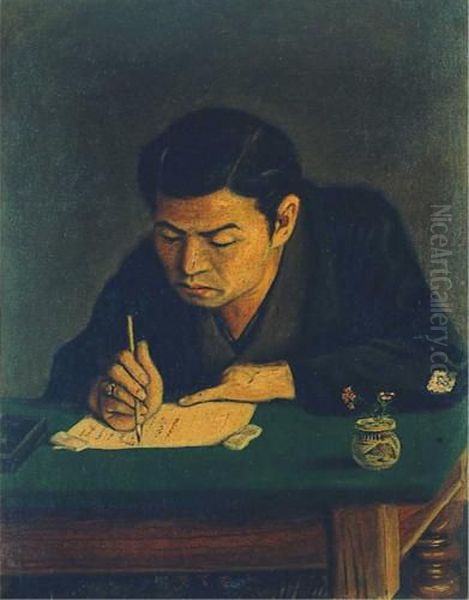 Portrait ofFukuchi Genichiro Oil Painting by Hosui Yamamoto