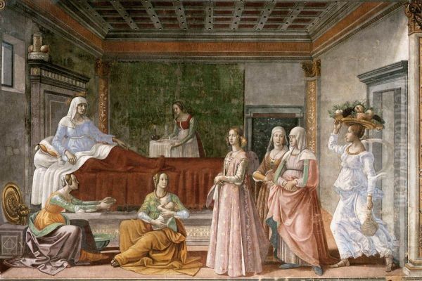 Birth of St. John the Baptist Oil Painting by Domenico Ghirlandaio