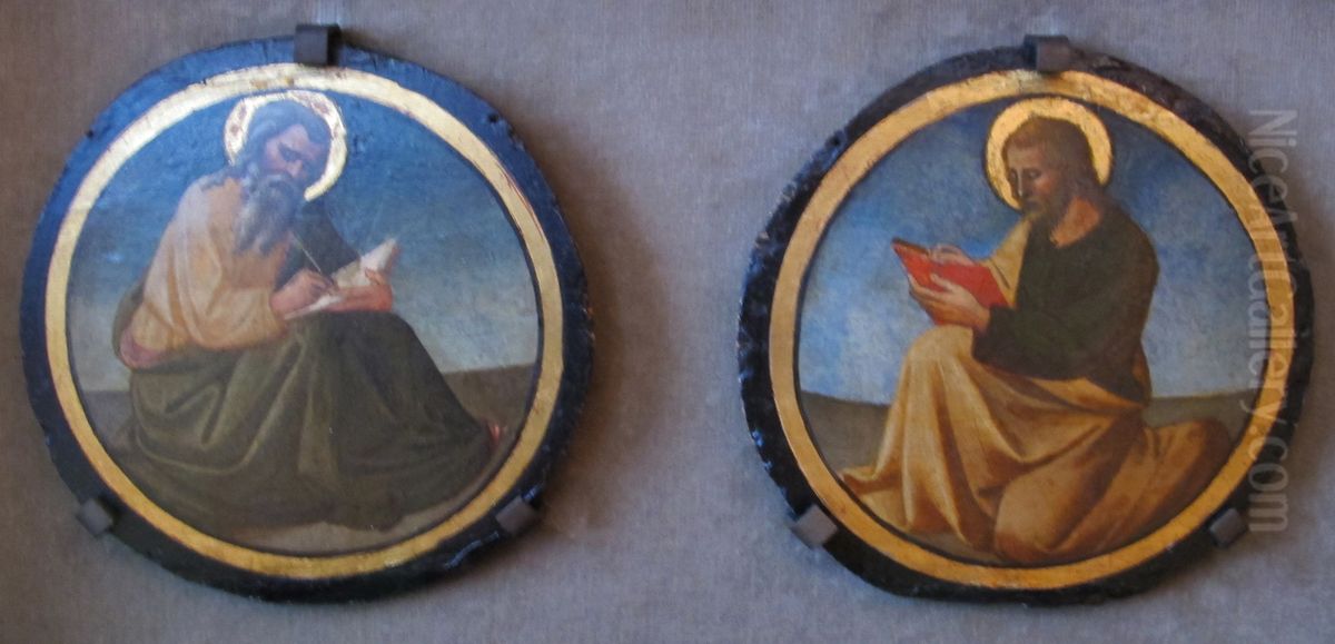 due evangelisti Oil Painting by Domenico Di Michelino