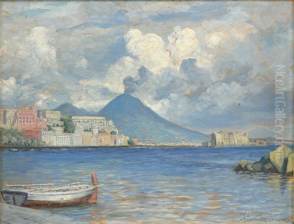 View of Naples. Oil Painting by Hans Gyde Petersen