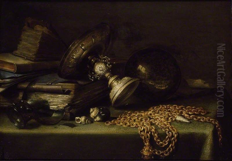Still Life with a gold Chain Oil Painting by Pieter Claesz